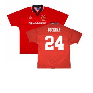 Manchester United 1994-96 Home Shirt (L) (Excellent) (Beckham 24)_0