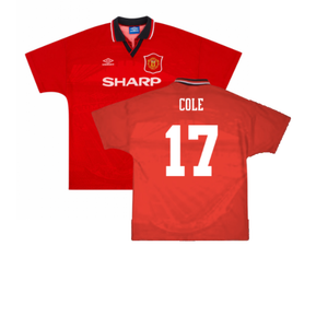 Manchester United 1994-96 Home Shirt (L) (Excellent) (Cole 17)_0