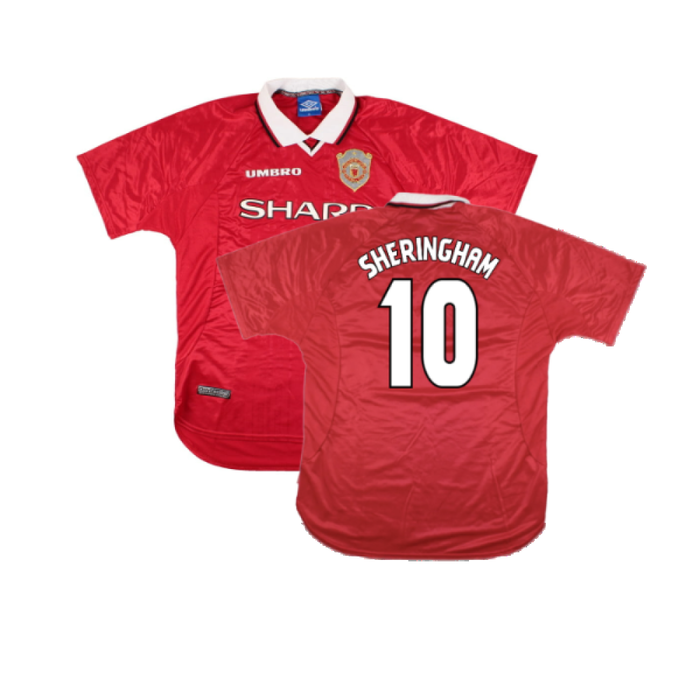 Manchester United 1997-99 European Home Shirt (XL) (Excellent) (Sheringham 10)