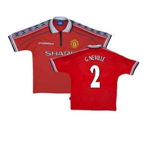 Manchester United 1998-00 Home Shirt (Y) (Excellent) (G Neville 2)_0