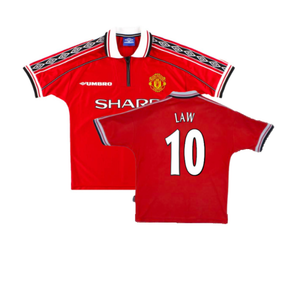 Manchester United 1998-2000 Home (M) (Very Good) (Law 10)_0