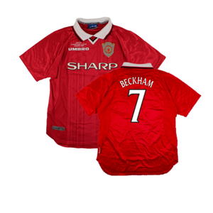 Manchester United 1999-00 European Home Shirt (XL) (Excellent) (Beckham 7)_0