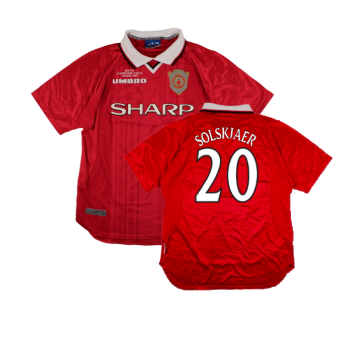 Manchester United 1999-00 European Home Shirt (M) (Excellent) (Solskjaer 20)