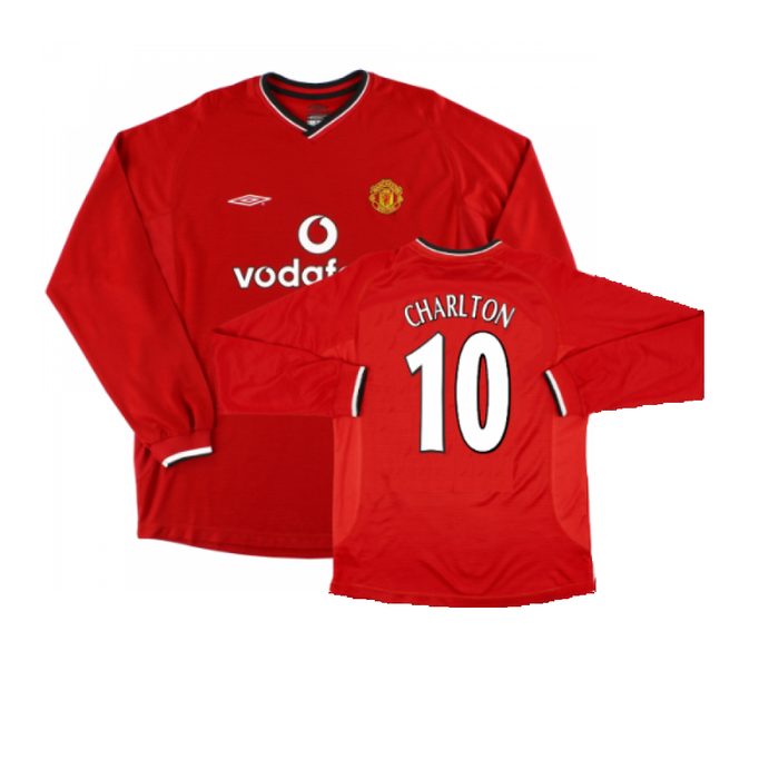 Manchester United 2000-02 Long Sleeved Home Shirt (XXL) (Excellent) (Charlton 10)