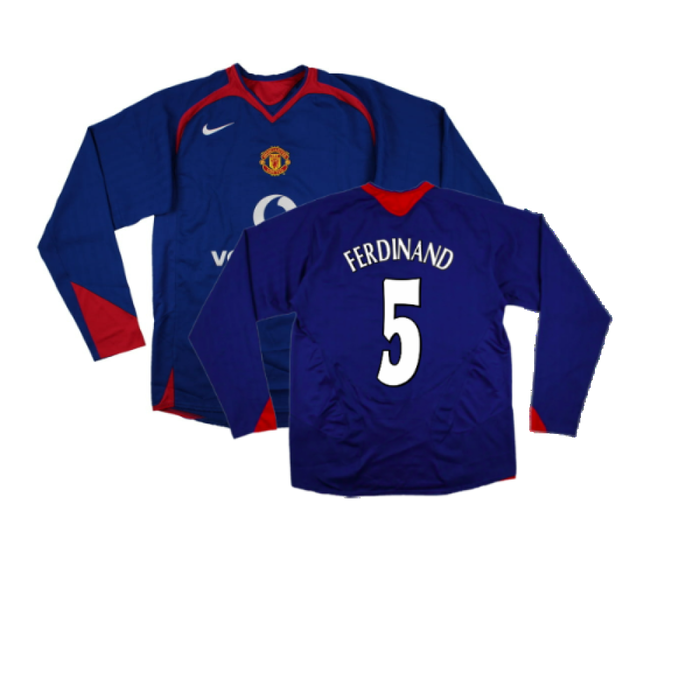 Manchester United 2005-06 Long Sleeve Away Shirt (M) (Excellent) (FERDINAND 5)