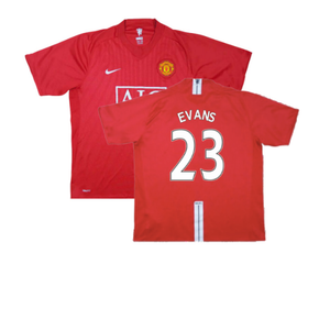 Manchester United 2007-09 Home Shirt (Excellent) (Evans 23)_0