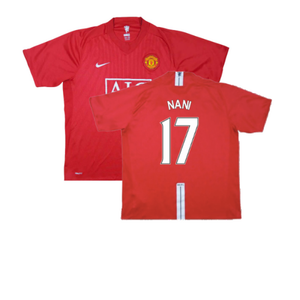 Manchester United 2007-09 Home Shirt (Very Good) (Nani 17)_0