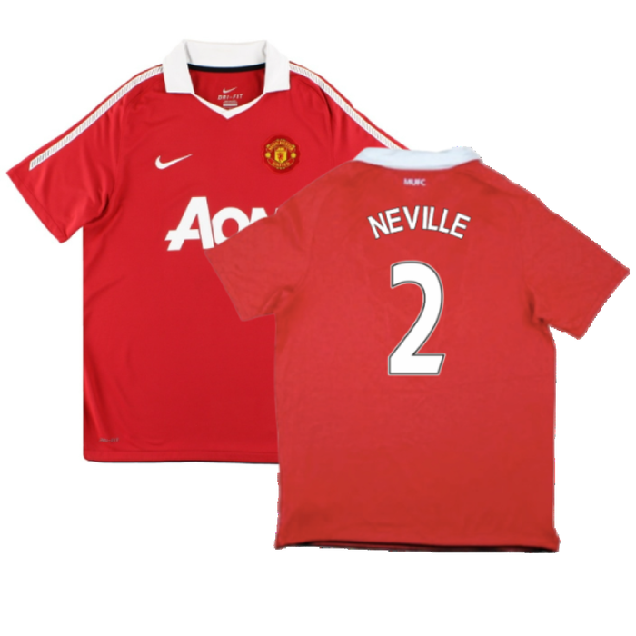 Manchester United 2010-11 Home Shirt (S) (Good) (Neville 2)