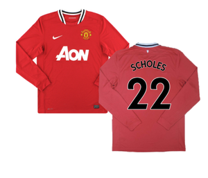 Manchester United 2011-12 Home Long Sleeve Shirt (M) Rooney #10 (Excellent) (Scholes 22)_0