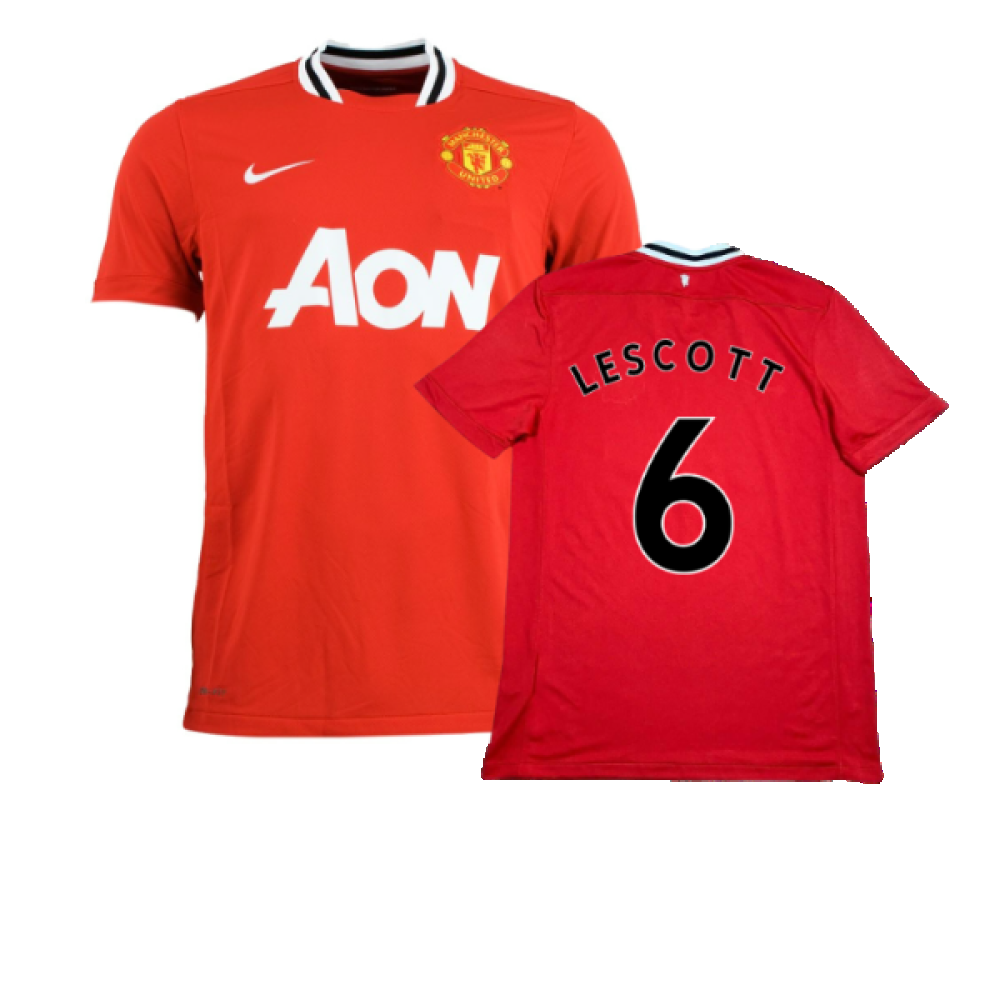 Manchester United 2011 12 Home Shirt XL Lescott 6 Excellent Classic Football Kit