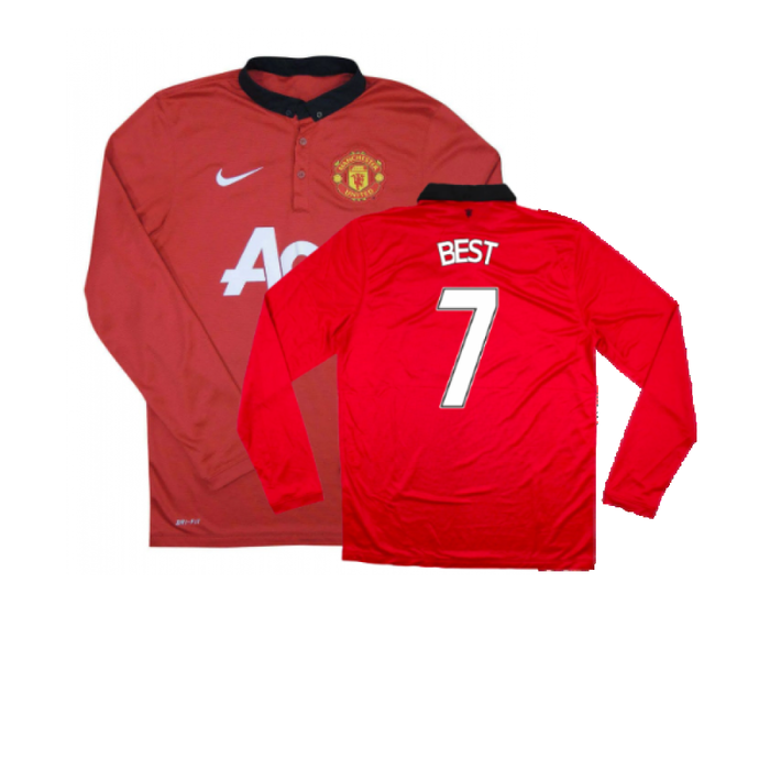 Manchester United 2013-14 Home Long Sleeve Shirt (L) (Mint) (Best 7)