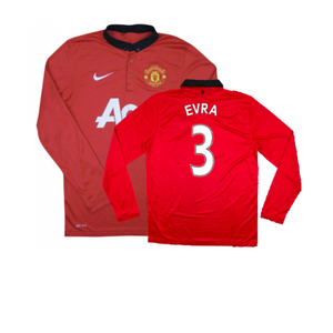 Manchester United 2013-14 Home Long Sleeve Shirt (L) (Mint) (Evra 3)_0