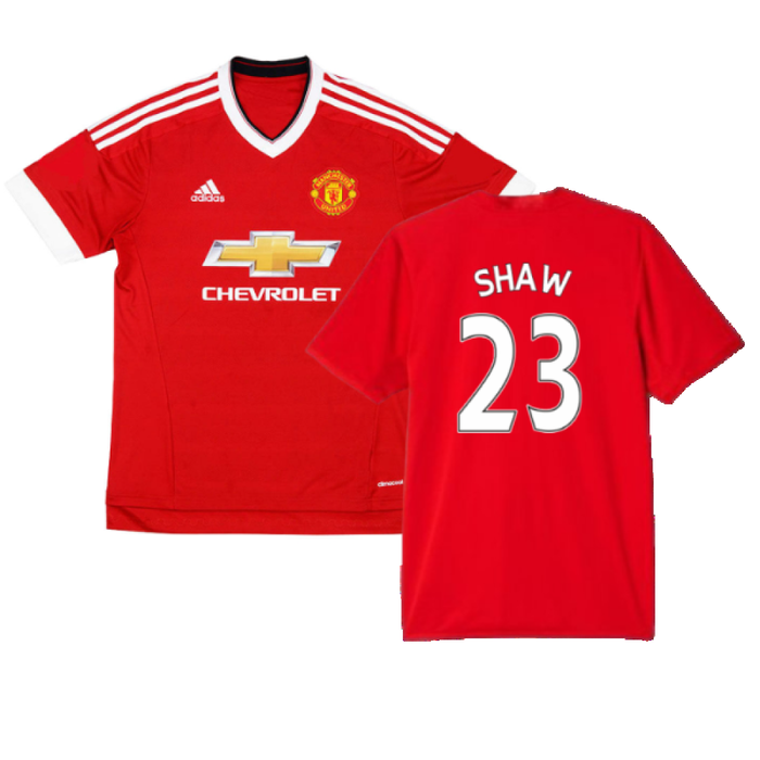 Manchester United 2015-16 Home Shirt (M) (Mint) (Shaw 23)