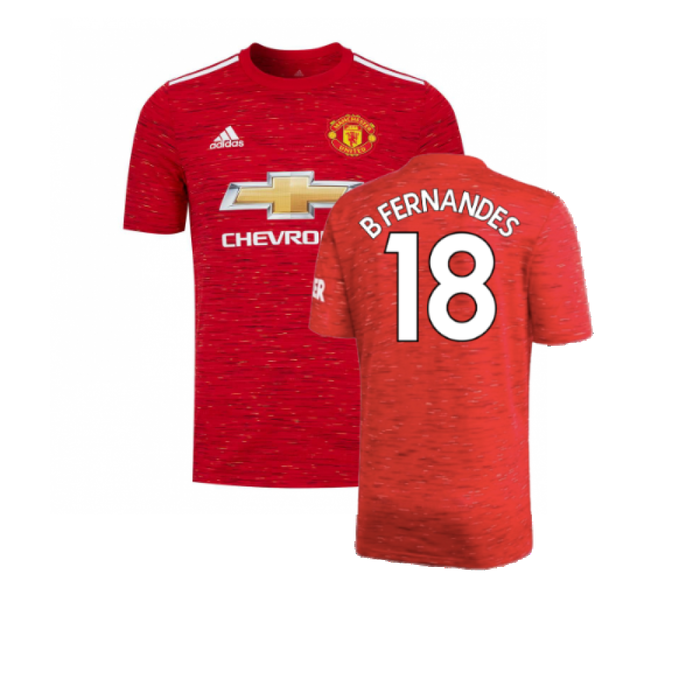 Manchester United 2020-21 Home Shirt (L) (Excellent) (B FERNANDES 18)