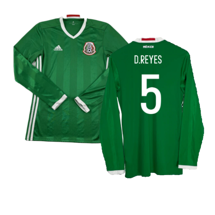 Mexico 2016-2017 Long Sleeve Home Shirt (XL) (Excellent) (D.Reyes 5)