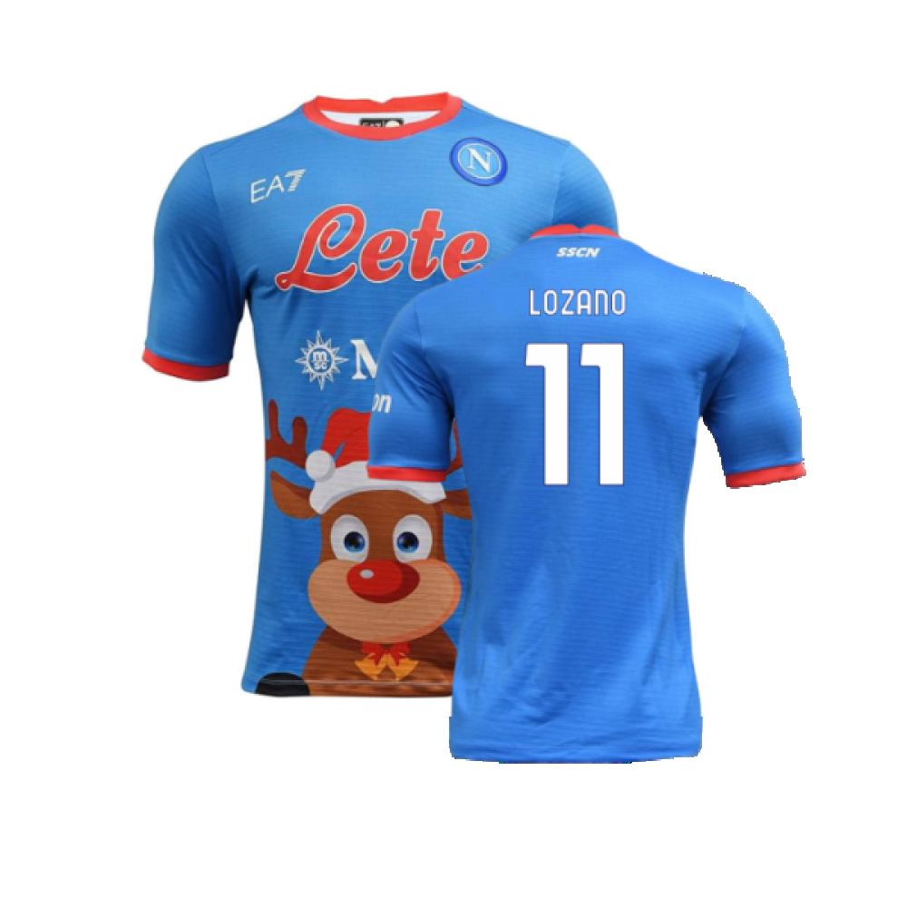 Napoli 2022-23 Special Edition Christmas Shirt (S) (Excellent) (Lozano 11)_0
