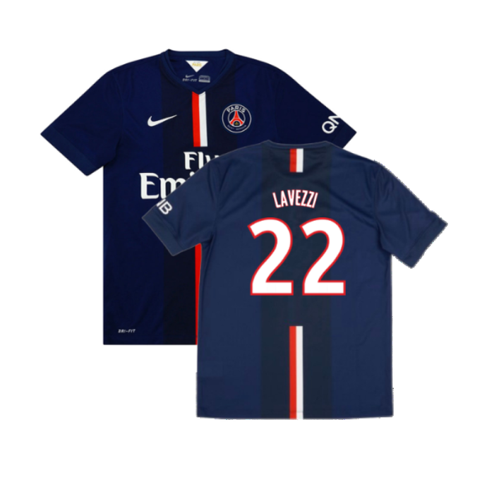 PSG 2014-15 Home Shirt (L) (Good) (Lavezzi 22)