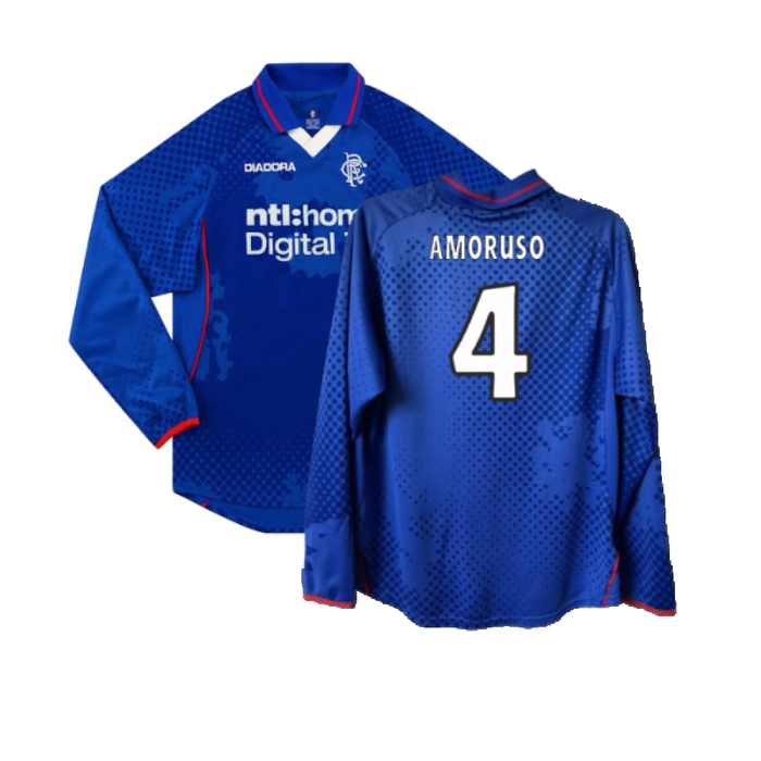 Rangers 2002-2003 Long Sleeved Home Shirt (XL) (Excellent) (Amoruso 4)