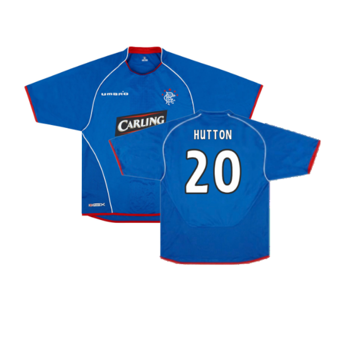 Rangers 2005-06 Home Shirt (Very Good) (Hutton 20)