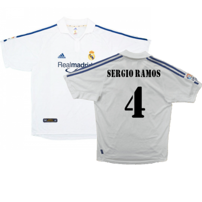 Real Madrid 2001-02 Home Shirt (Very Good) (Sergio Ramos 4)