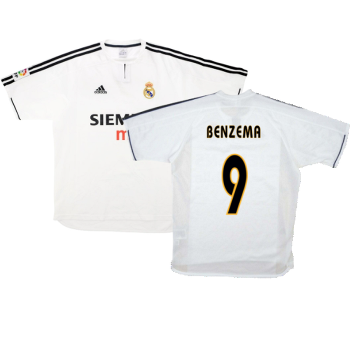 Real Madrid 2003-04 Home Shirt (XL) (Good) (Benzema 9)