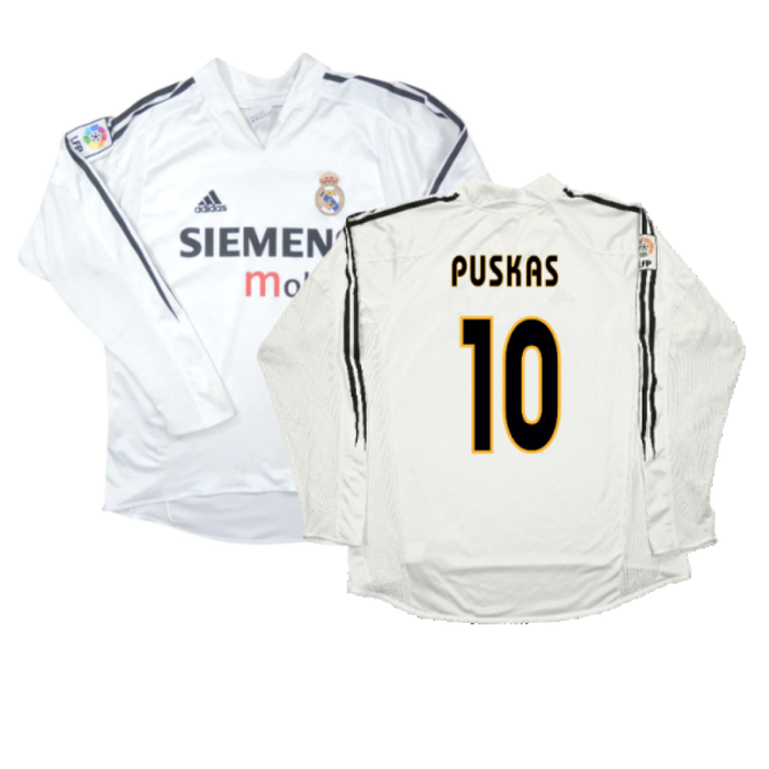 Real Madrid 2004-05 Long Sleeve Home Shirt (M) (Excellent) (PUSKAS 10)