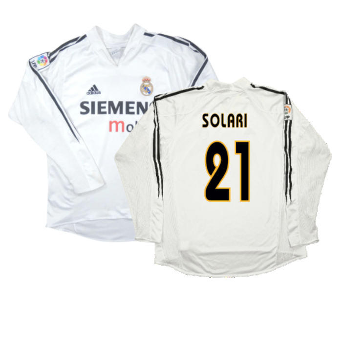 Real Madrid 2004-05 Long Sleeve Home Shirt (M) (Excellent) (SOLARI 21)