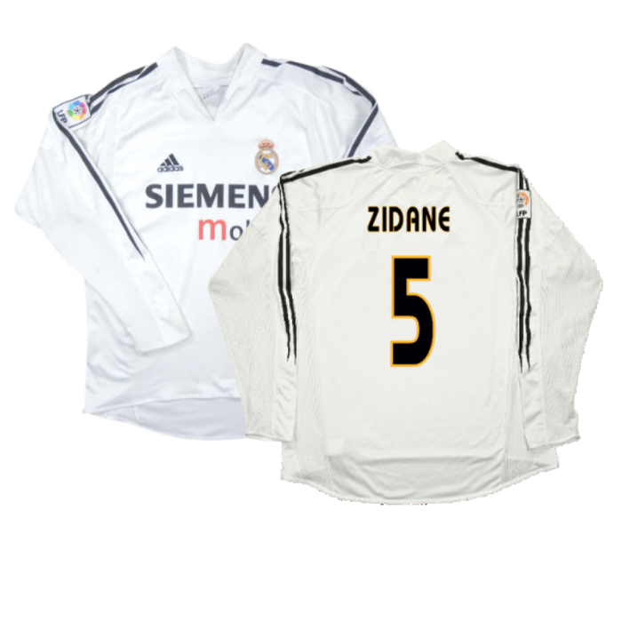 Real Madrid 2004-05 Long Sleeve Home Shirt (M) (Excellent) (ZIDANE 5)