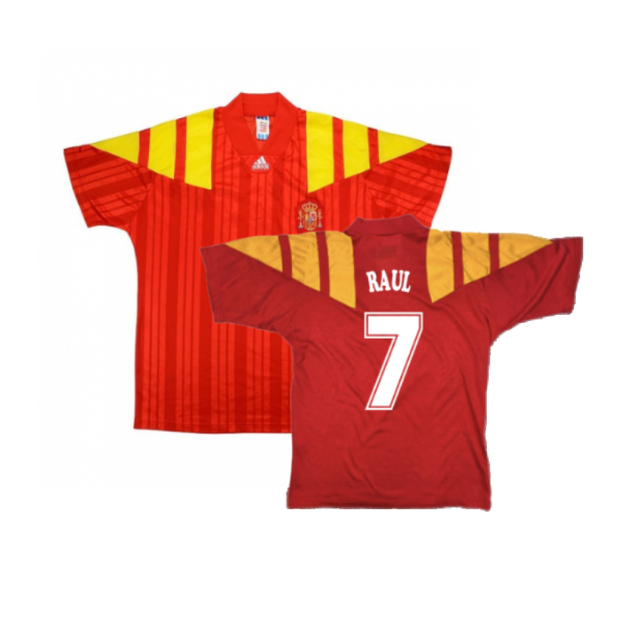 Spain 1992-94 Home Shirt (L) (Excellent) (RAUL 7)