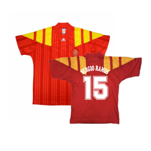 Spain 1992-94 Home Shirt (L) (Excellent) (SERGIO RAMOS 15)_0