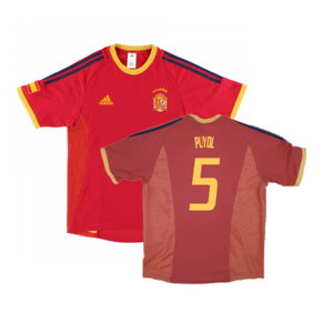 Spain 2002-04 Home Shirt (Good) (Puyol 5)_0