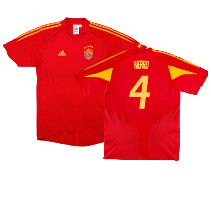 Spain 2004-2006 Home Shirt (L) (Fair) (Hierro 4)