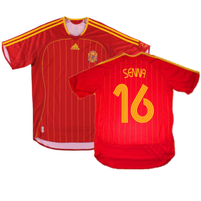 Spain 2006-08 Home Shirt (M) (Mint) (Senna 16)