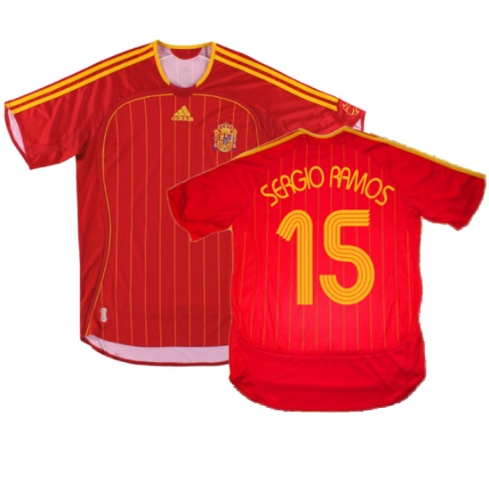 Spain 2006-08 Home Shirt (M) (Mint) (Sergio Ramos 15)