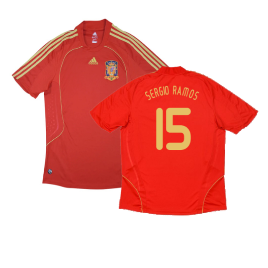 Spain 2008-2009 Home Shirt (M) (Excellent) (Sergio Ramos 15)_0