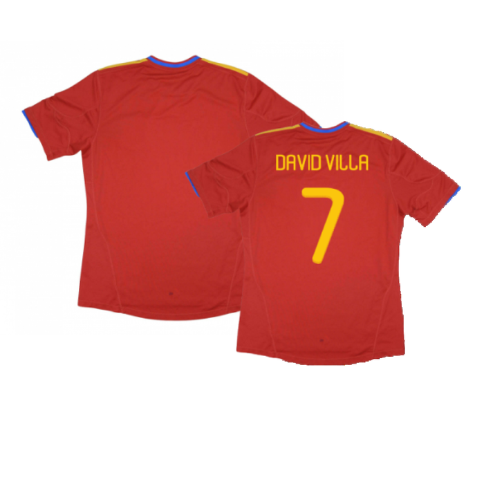 Spain 2010-11 Home Shirt (Excellent) (David Villa 7)