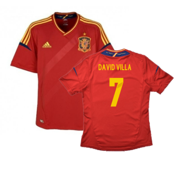 Spain 2012-13 Home Shirt (S) (Good) (David Villa  7)