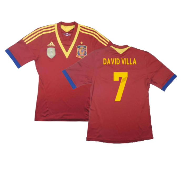 Spain 2013-14 Home Shirt (Excellent) (David Villa  7)