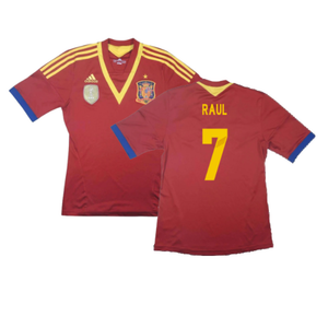 Spain 2013-14 Home Shirt (XL) (Excellent) (Raul 7)_0