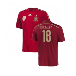 Spain 2015-16 Home Shirt (Excellent) (Jordi Alba 18)_0