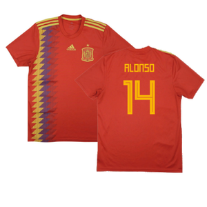 Spain 2018-20 Home Shirt (2XL) (Alonso 14) (Good)_0