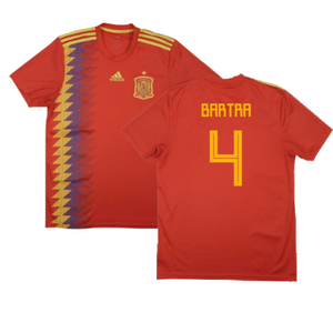 Spain 2018-20 Home Shirt (2XL) (Bartra 4) (Good)_0