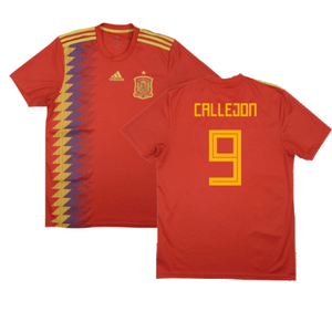 Spain 2018-20 Home Shirt (2XL) (Callejon 9) (Good)_0