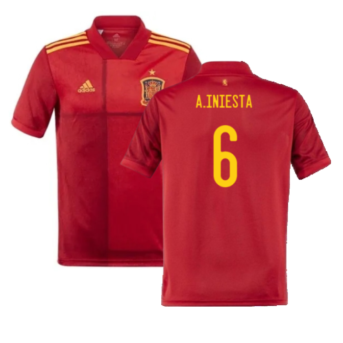 Spain 2020-21 Home Shirt (S) (Good) (A.INIESTA 6)