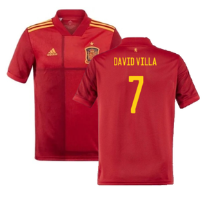 Spain 2020-21 Home Shirt (S) (Good) (DAVID VILLA 7)_0