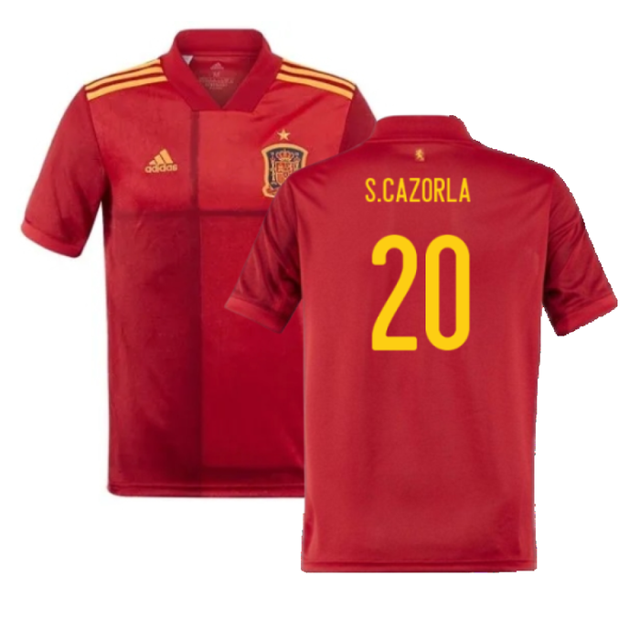 Spain 2020-21 Home Shirt (S) (Good) (S.CAZORLA 20)