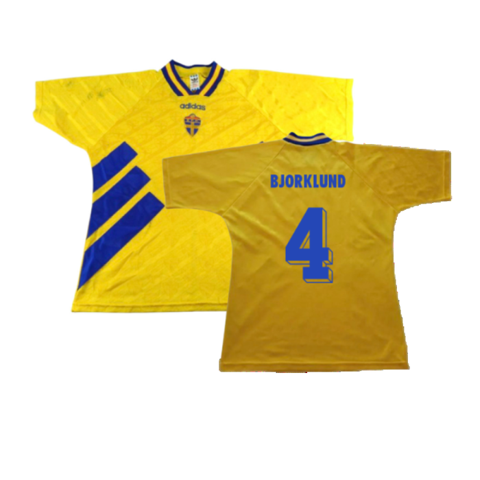 Sweden 1994-96 Home Shirt (Excellent) (Bjorklund 4)