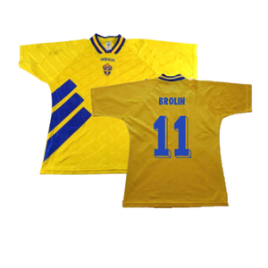 Sweden 1994-96 Home Shirt (Excellent) (Brolin 11)_0