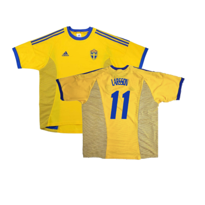 Sweden 2002-03 Home Shirt (XXL) (Excellent) (Larsson 11)