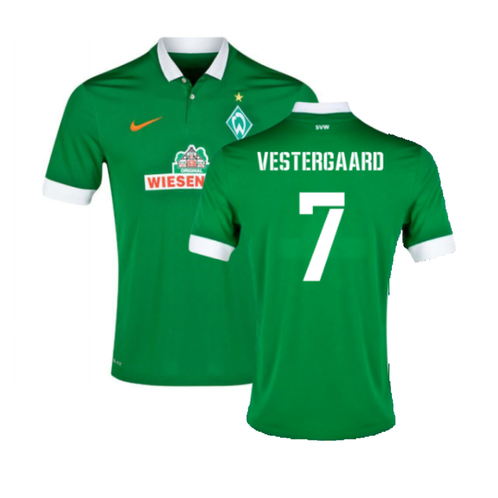 Werder Bremen 2014-15 Home Shirt (L) (Mint) (Vestergaard 7)